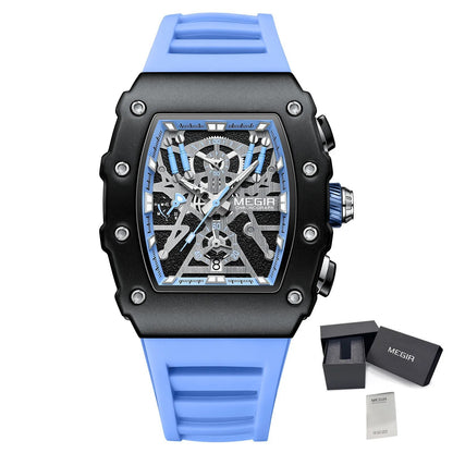 MEGIR Luxury Outdoor Sport Wristwatch for Men Silicone Waterproof
