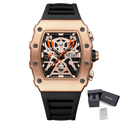 MEGIR Luxury Outdoor Sport Wristwatch for Men Silicone Waterproof