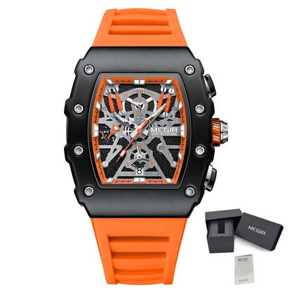MEGIR Luxury Outdoor Sport Wristwatch for Men Silicone Waterproof