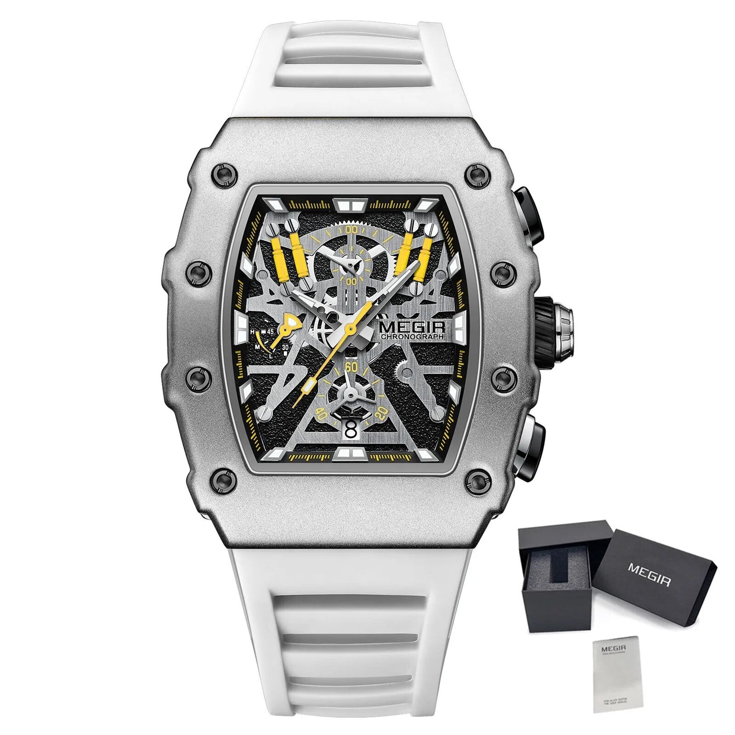 MEGIR Luxury Outdoor Sport Wristwatch for Men Silicone Waterproof