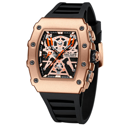 MEGIR Luxury Outdoor Sport Wristwatch for Men Silicone Waterproof