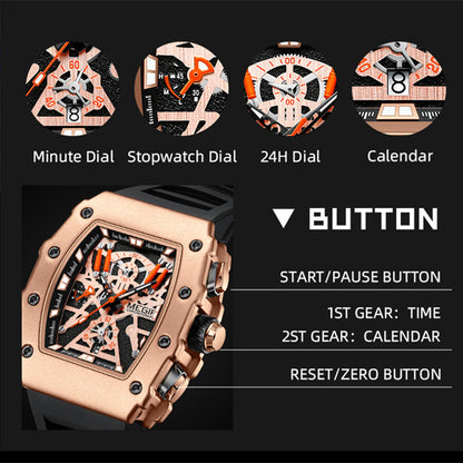 MEGIR Luxury Outdoor Sport Wristwatch for Men Silicone Waterproof