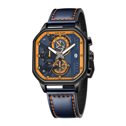 MEGIR Fashion Square Case Men's Sport Watch Quartz