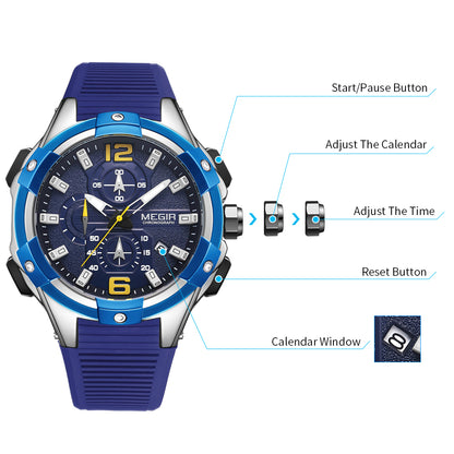 MEGIR Men's Chronograph Original Top Luxury