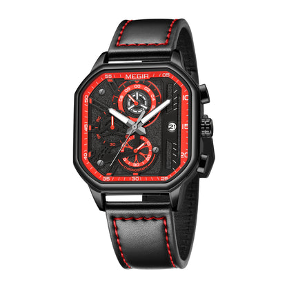 MEGIR Fashion Square Case Men's Sport Watch Quartz