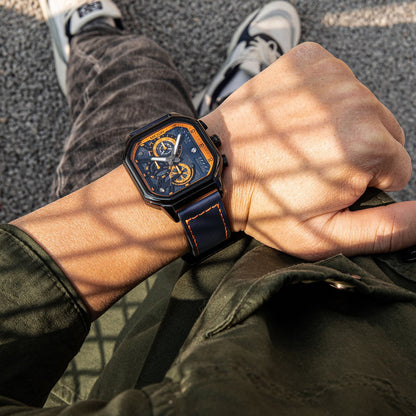 MEGIR Fashion Square Case Men's Sport Watch Quartz