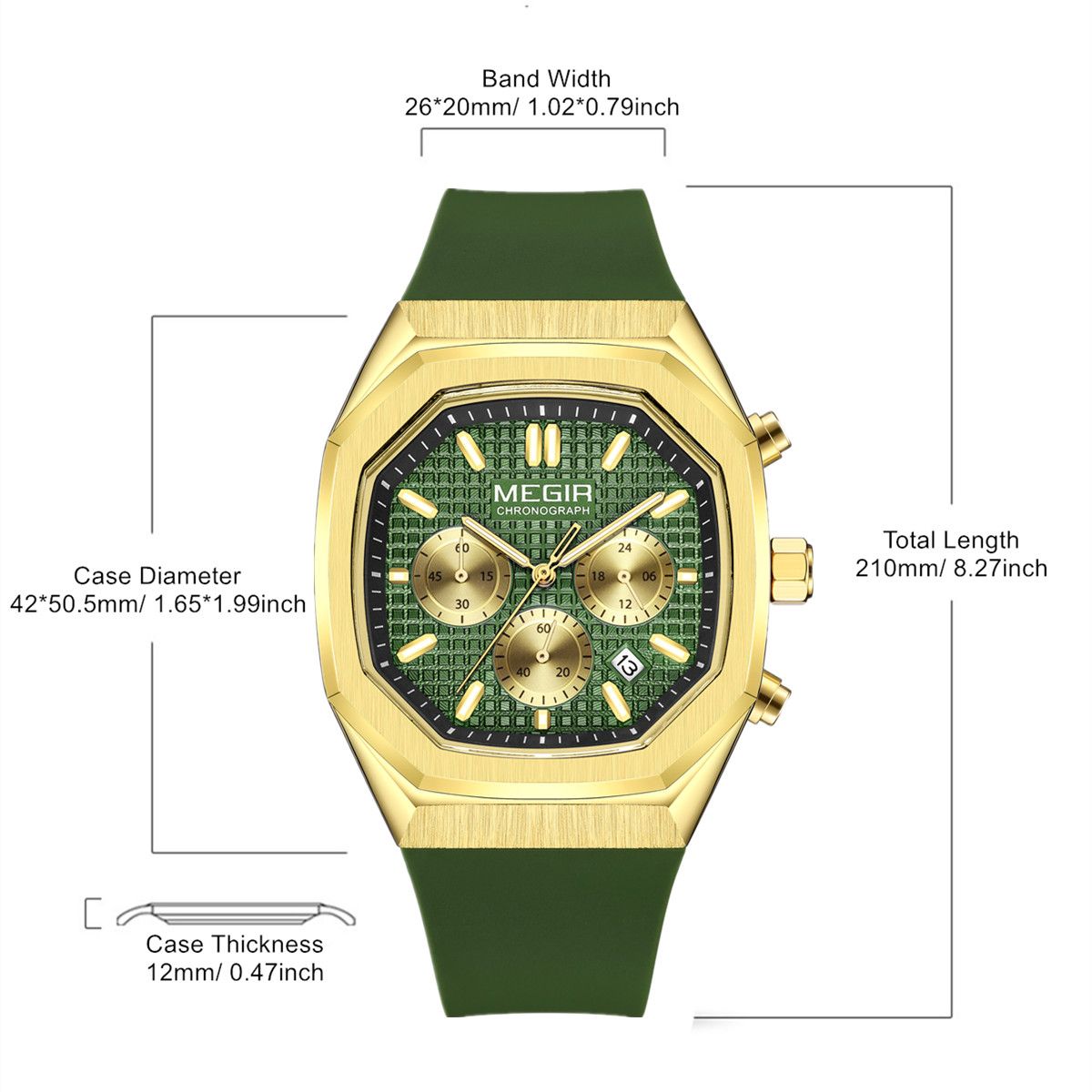 MEGIR Fashion Sport Military Watches for Men Luxury