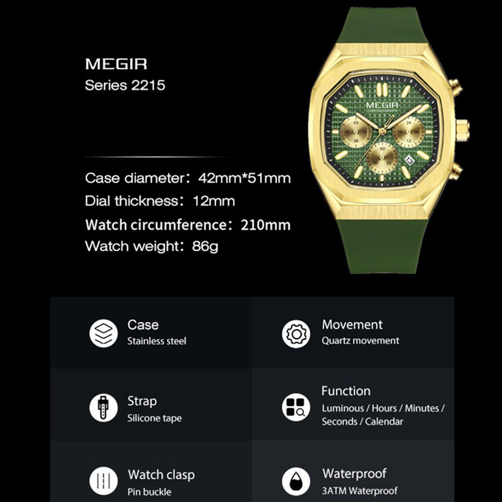 MEGIR Fashion Sport Military Watches for Men Luxury