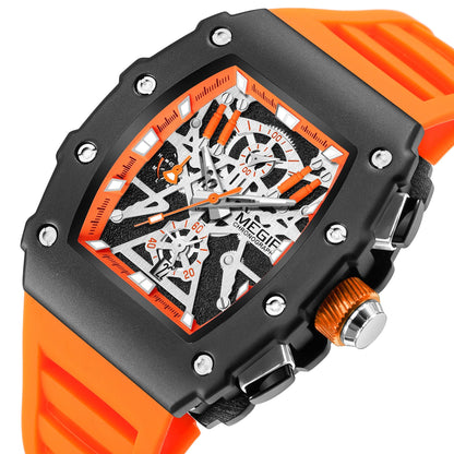 MEGIR Luxury Outdoor Sport Wristwatch for Men Silicone Waterproof