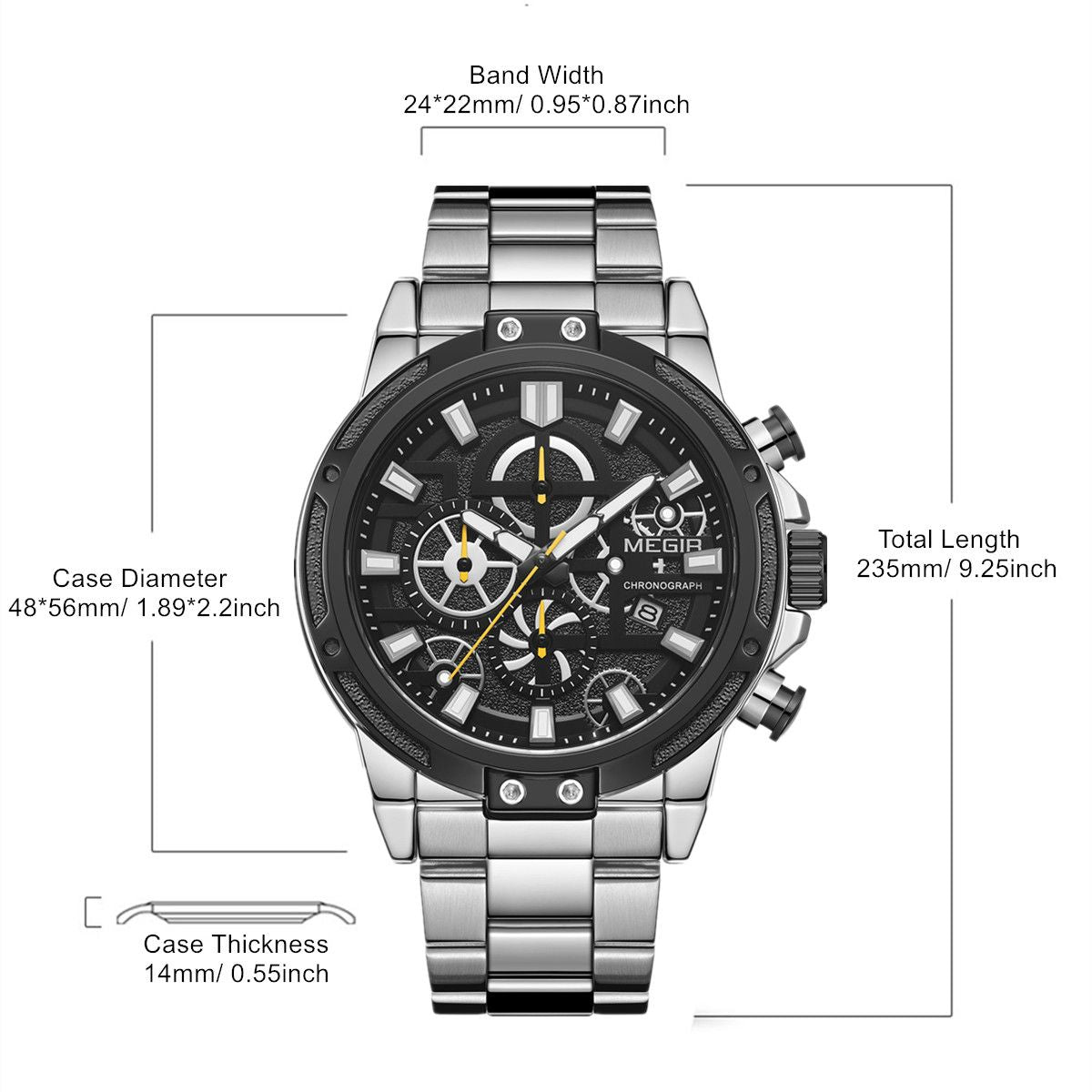 MEGIR Luxury Business Watches for Man