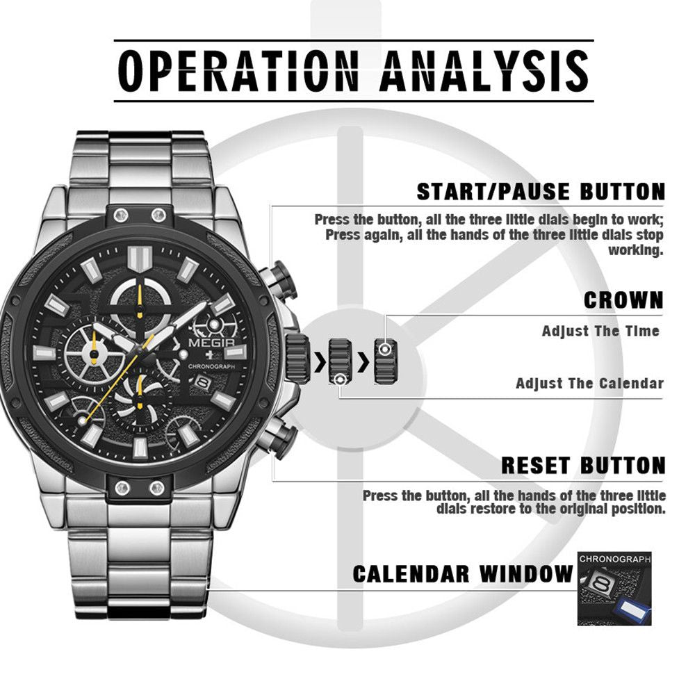MEGIR Luxury Business Watches for Man