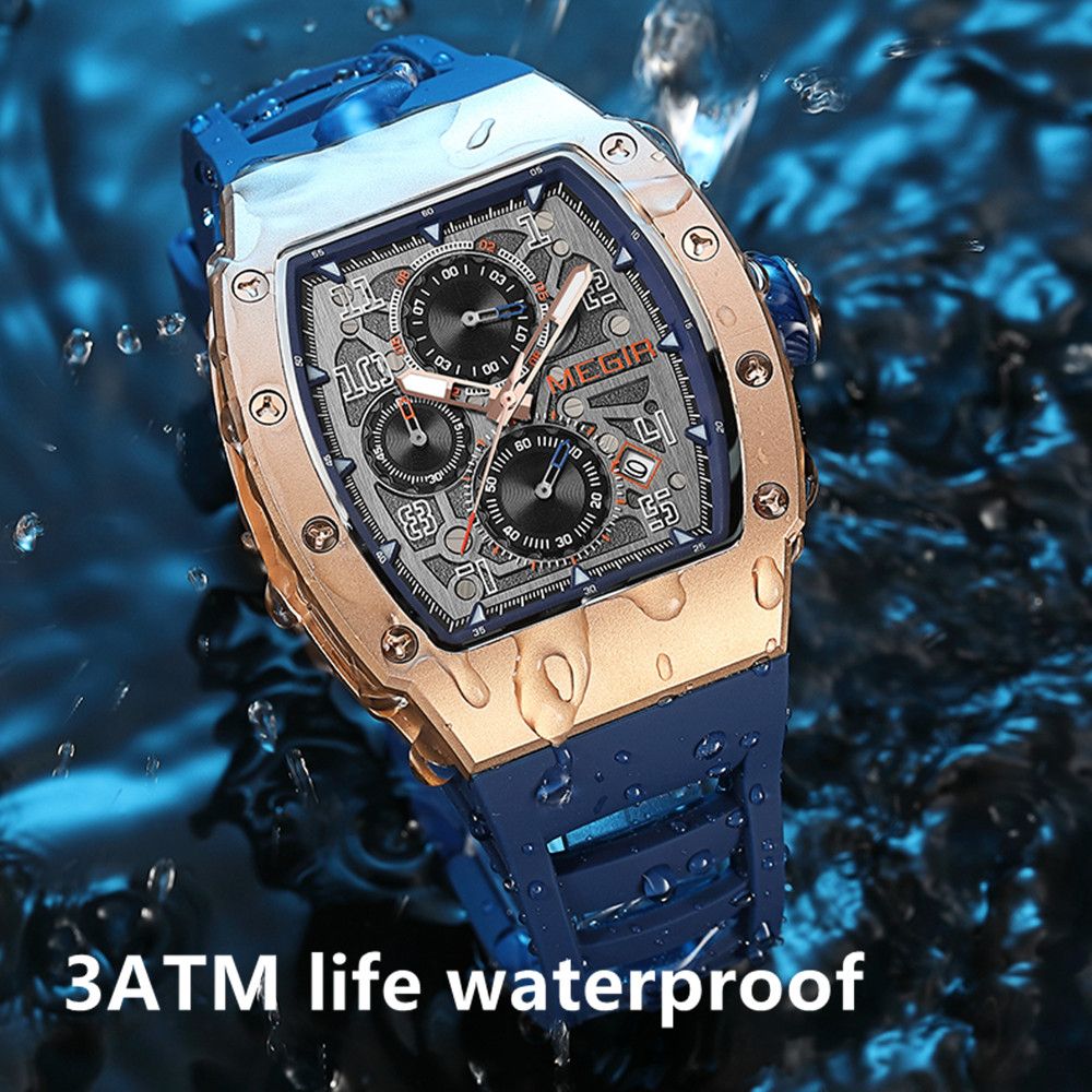 MEGIR Blue Luxury Sport Watch for Men