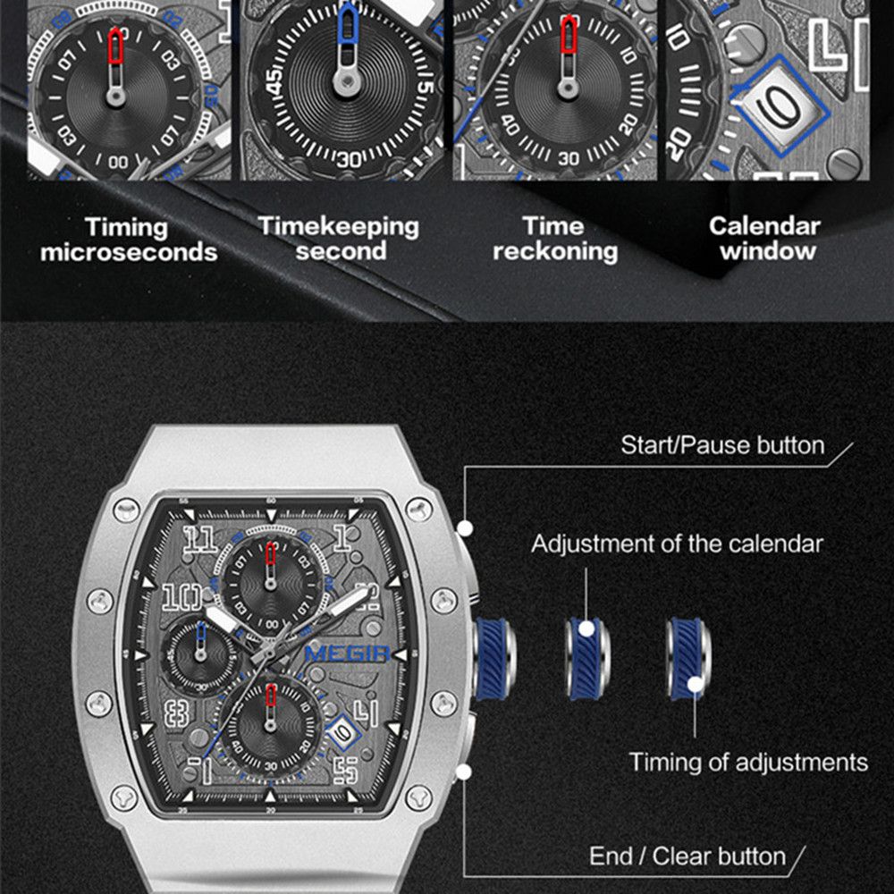 MEGIR Blue Luxury Sport Watch for Men