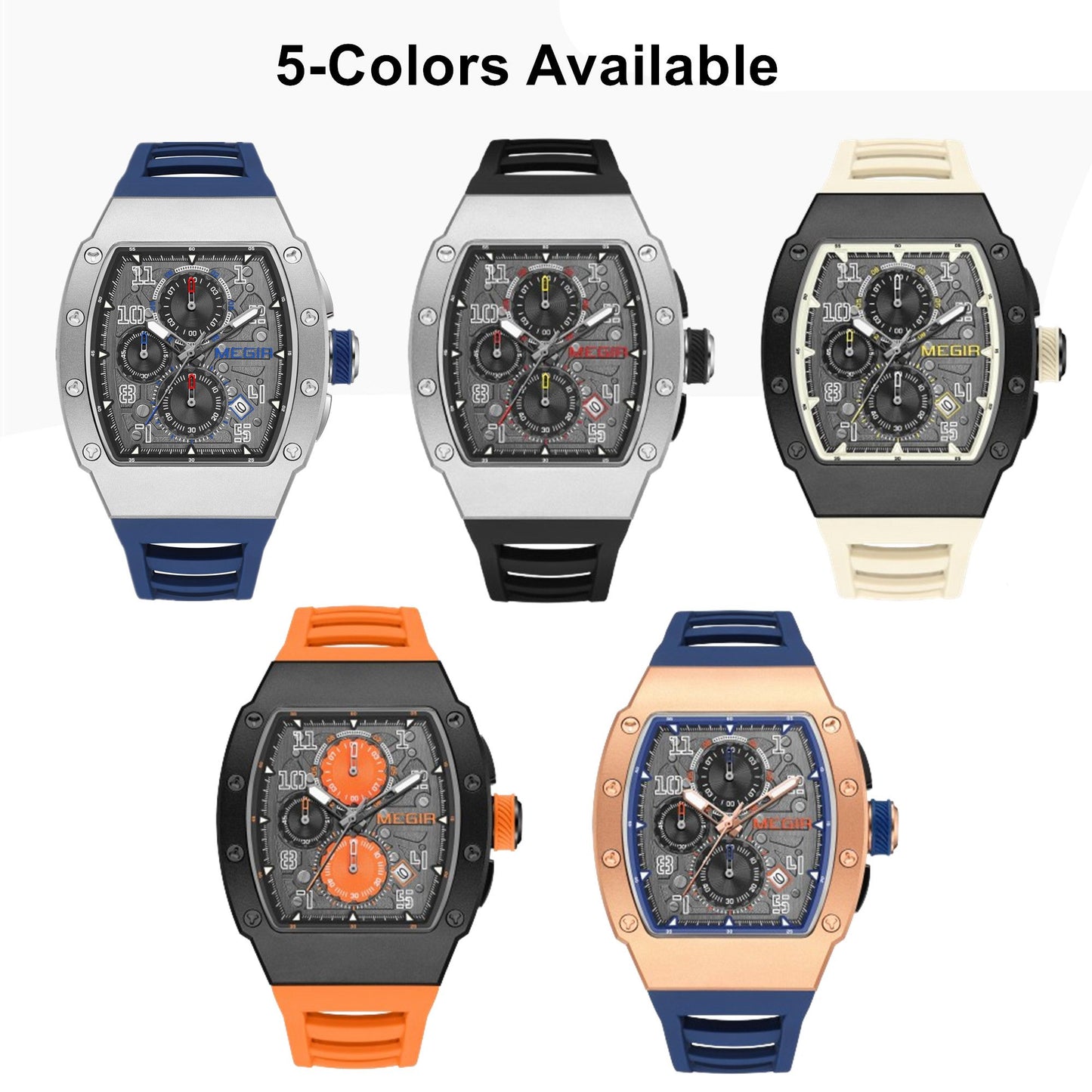 MEGIR Blue Luxury Sport Watch for Men