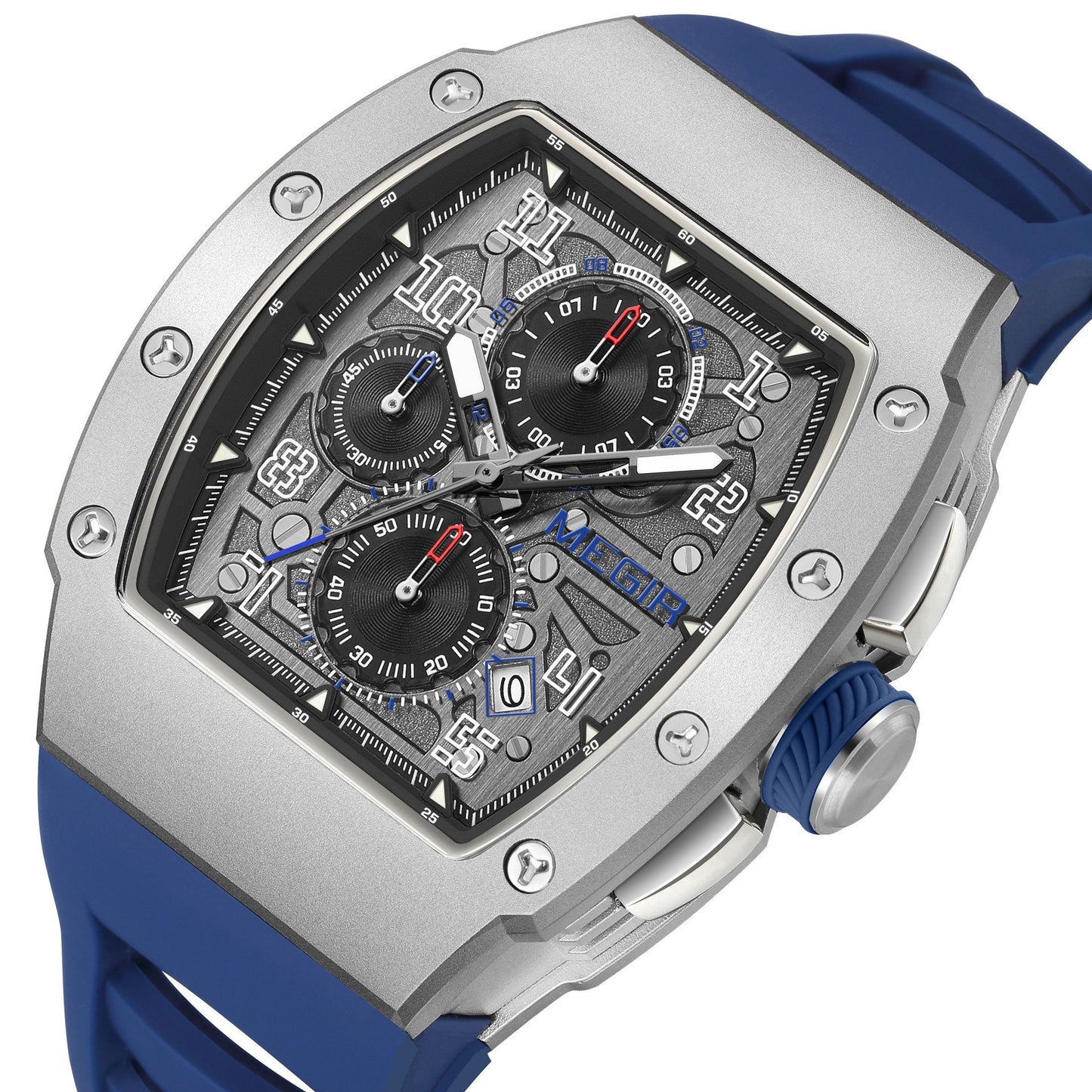 MEGIR Blue Luxury Sport Watch for Men